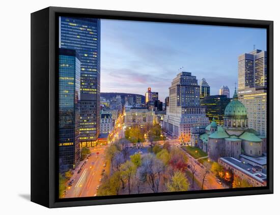 Canada, Quebec, Montreal, Place Du Canada and Dorchester Square, Cathedral-Basilica of Mary,-Alan Copson-Framed Premier Image Canvas