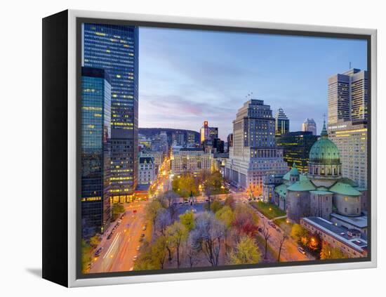 Canada, Quebec, Montreal, Place Du Canada and Dorchester Square, Cathedral-Basilica of Mary,-Alan Copson-Framed Premier Image Canvas