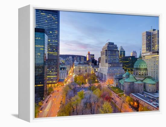 Canada, Quebec, Montreal, Place Du Canada and Dorchester Square, Cathedral-Basilica of Mary,-Alan Copson-Framed Premier Image Canvas