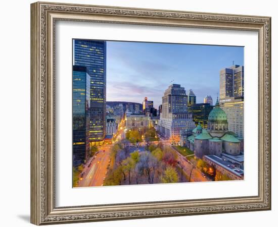 Canada, Quebec, Montreal, Place Du Canada and Dorchester Square, Cathedral-Basilica of Mary,-Alan Copson-Framed Photographic Print