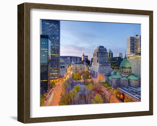 Canada, Quebec, Montreal, Place Du Canada and Dorchester Square, Cathedral-Basilica of Mary,-Alan Copson-Framed Photographic Print