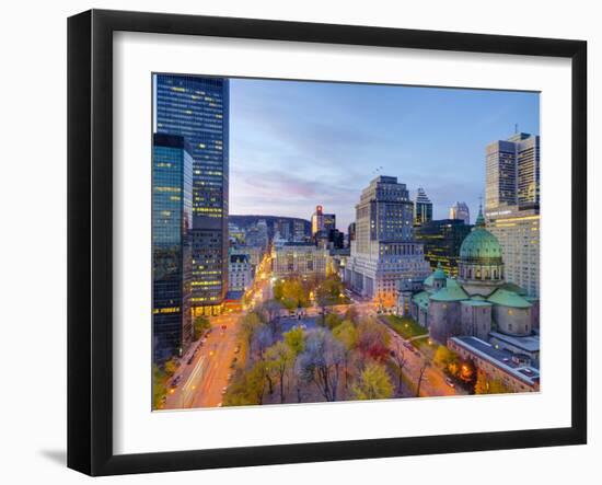 Canada, Quebec, Montreal, Place Du Canada and Dorchester Square, Cathedral-Basilica of Mary,-Alan Copson-Framed Photographic Print