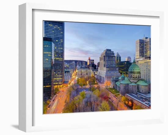 Canada, Quebec, Montreal, Place Du Canada and Dorchester Square, Cathedral-Basilica of Mary,-Alan Copson-Framed Photographic Print