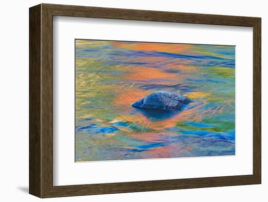 Canada, Quebec, Parc National du Fjord-du-Saguenay. Rock and reflections in Saguenay River.-Jaynes Gallery-Framed Photographic Print