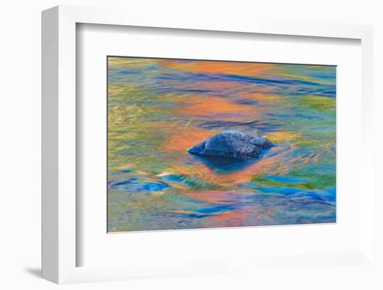 Canada, Quebec, Parc National du Fjord-du-Saguenay. Rock and reflections in Saguenay River.-Jaynes Gallery-Framed Photographic Print