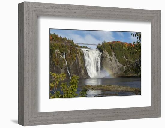 Canada, Quebec, Quebec City. Montmorency Falls in Autumn.-Cindy Miller Hopkins-Framed Photographic Print