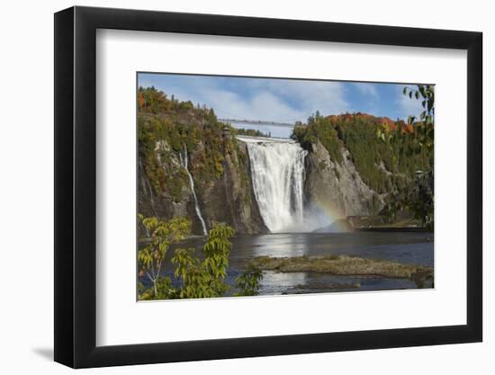 Canada, Quebec, Quebec City. Montmorency Falls in Autumn.-Cindy Miller Hopkins-Framed Photographic Print