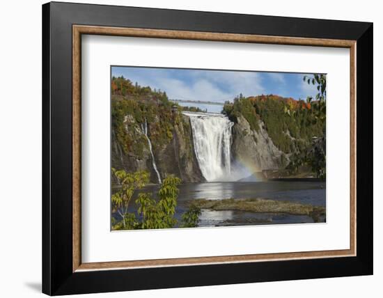 Canada, Quebec, Quebec City. Montmorency Falls in Autumn.-Cindy Miller Hopkins-Framed Photographic Print