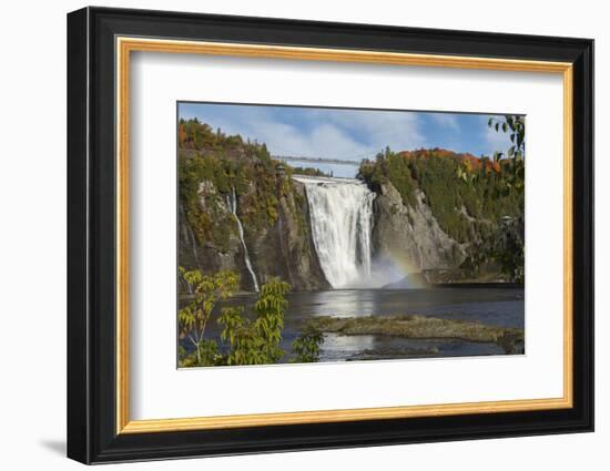 Canada, Quebec, Quebec City. Montmorency Falls in Autumn.-Cindy Miller Hopkins-Framed Photographic Print