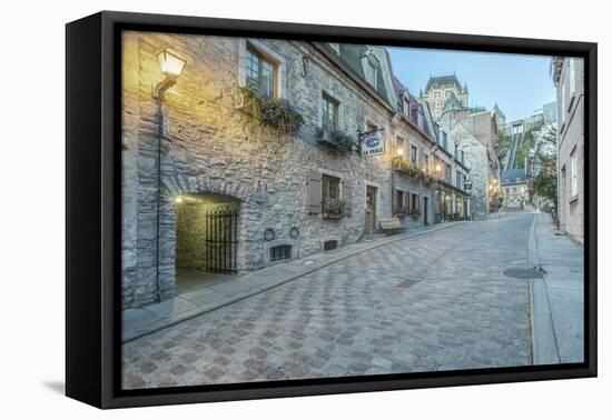 Canada, Quebec, Quebec City, Old Town Street-Rob Tilley-Framed Premier Image Canvas