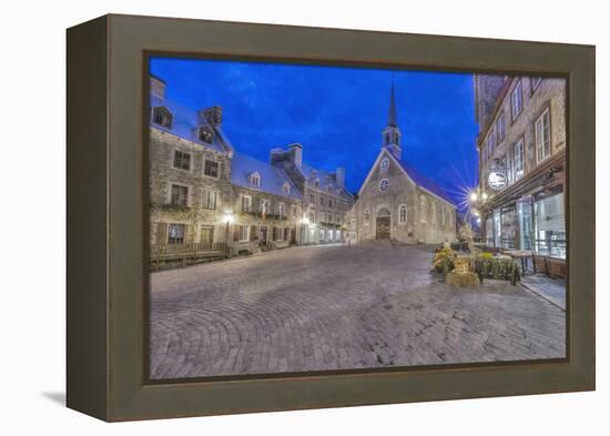 Canada, Quebec, Quebec City, Place Royale at Dawn-Rob Tilley-Framed Premier Image Canvas