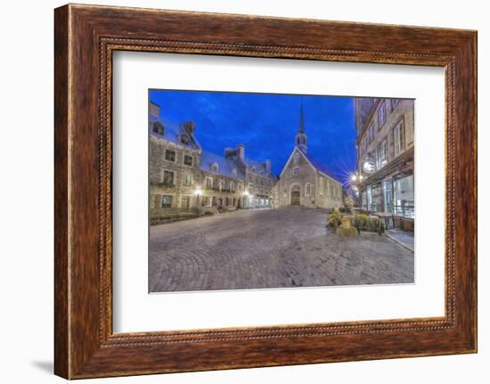 Canada, Quebec, Quebec City, Place Royale at Dawn-Rob Tilley-Framed Photographic Print