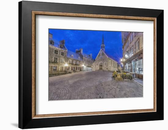 Canada, Quebec, Quebec City, Place Royale at Dawn-Rob Tilley-Framed Photographic Print