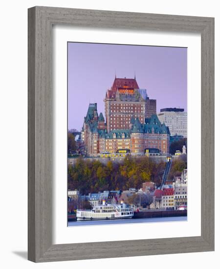 Canada, Quebec, Quebec City, Vieux Quebec or Old Quebec across Saint Lawrence River or Fleuve Saint-Alan Copson-Framed Photographic Print