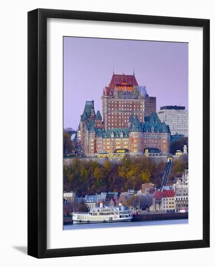 Canada, Quebec, Quebec City, Vieux Quebec or Old Quebec across Saint Lawrence River or Fleuve Saint-Alan Copson-Framed Photographic Print