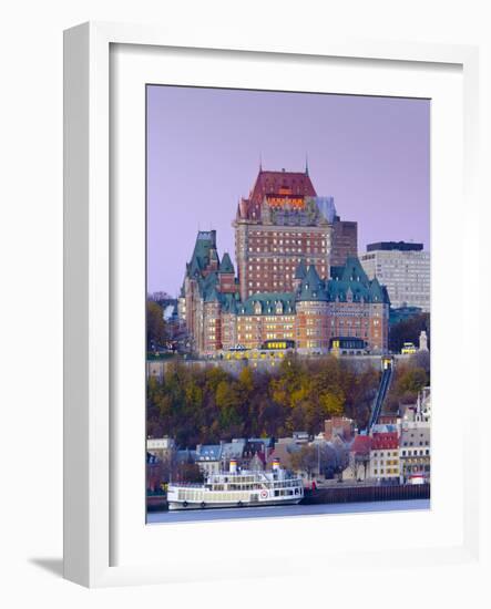 Canada, Quebec, Quebec City, Vieux Quebec or Old Quebec across Saint Lawrence River or Fleuve Saint-Alan Copson-Framed Photographic Print