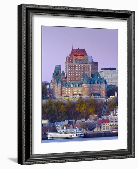 Canada, Quebec, Quebec City, Vieux Quebec or Old Quebec across Saint Lawrence River or Fleuve Saint-Alan Copson-Framed Photographic Print