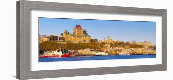 Canada, Quebec, Quebec City, Vieux Quebec or Old Quebec across Saint Lawrence River or Fleuve Saint-Alan Copson-Framed Photographic Print