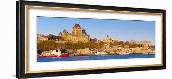 Canada, Quebec, Quebec City, Vieux Quebec or Old Quebec across Saint Lawrence River or Fleuve Saint-Alan Copson-Framed Photographic Print