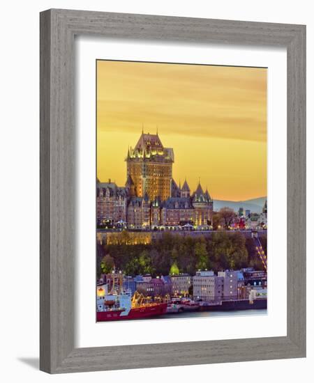 Canada, Quebec, Quebec City, Vieux Quebec or Old Quebec across Saint Lawrence River or Fleuve Saint-Alan Copson-Framed Photographic Print