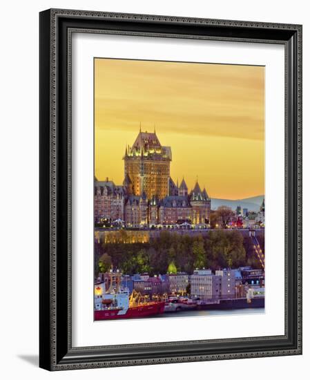 Canada, Quebec, Quebec City, Vieux Quebec or Old Quebec across Saint Lawrence River or Fleuve Saint-Alan Copson-Framed Photographic Print