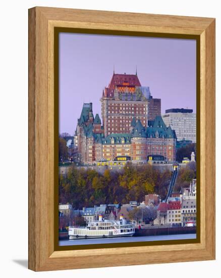 Canada, Quebec, Quebec City, Vieux Quebec or Old Quebec across Saint Lawrence River or Fleuve Saint-Alan Copson-Framed Premier Image Canvas