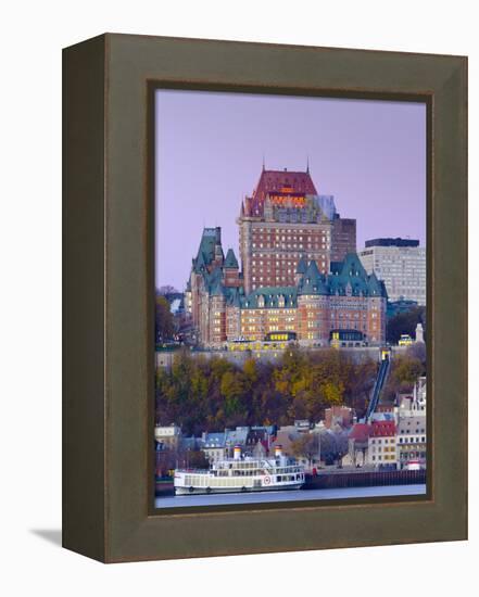 Canada, Quebec, Quebec City, Vieux Quebec or Old Quebec across Saint Lawrence River or Fleuve Saint-Alan Copson-Framed Premier Image Canvas