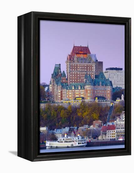 Canada, Quebec, Quebec City, Vieux Quebec or Old Quebec across Saint Lawrence River or Fleuve Saint-Alan Copson-Framed Premier Image Canvas