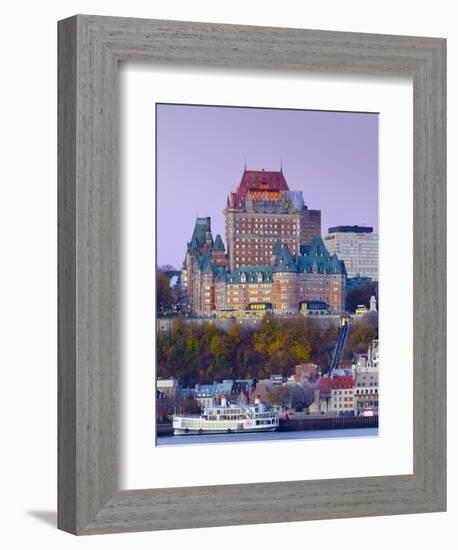 Canada, Quebec, Quebec City, Vieux Quebec or Old Quebec across Saint Lawrence River or Fleuve Saint-Alan Copson-Framed Photographic Print