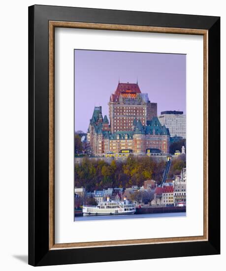 Canada, Quebec, Quebec City, Vieux Quebec or Old Quebec across Saint Lawrence River or Fleuve Saint-Alan Copson-Framed Photographic Print