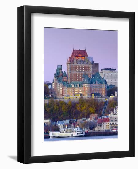 Canada, Quebec, Quebec City, Vieux Quebec or Old Quebec across Saint Lawrence River or Fleuve Saint-Alan Copson-Framed Photographic Print