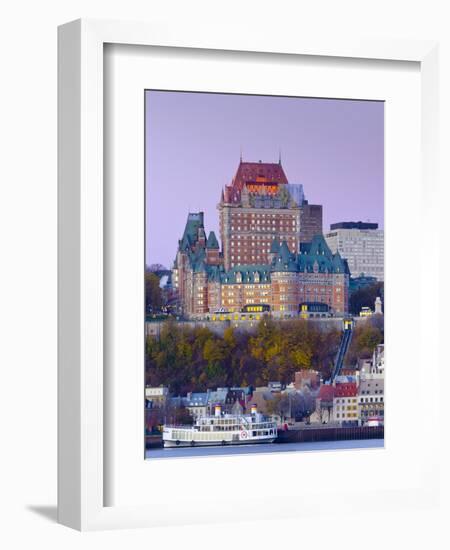 Canada, Quebec, Quebec City, Vieux Quebec or Old Quebec across Saint Lawrence River or Fleuve Saint-Alan Copson-Framed Photographic Print