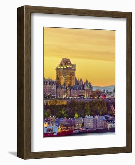 Canada, Quebec, Quebec City, Vieux Quebec or Old Quebec across Saint Lawrence River or Fleuve Saint-Alan Copson-Framed Photographic Print