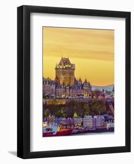 Canada, Quebec, Quebec City, Vieux Quebec or Old Quebec across Saint Lawrence River or Fleuve Saint-Alan Copson-Framed Photographic Print