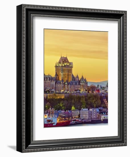 Canada, Quebec, Quebec City, Vieux Quebec or Old Quebec across Saint Lawrence River or Fleuve Saint-Alan Copson-Framed Photographic Print