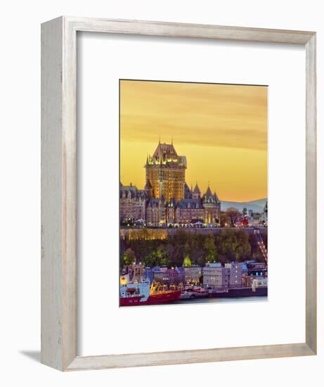 Canada, Quebec, Quebec City, Vieux Quebec or Old Quebec across Saint Lawrence River or Fleuve Saint-Alan Copson-Framed Photographic Print