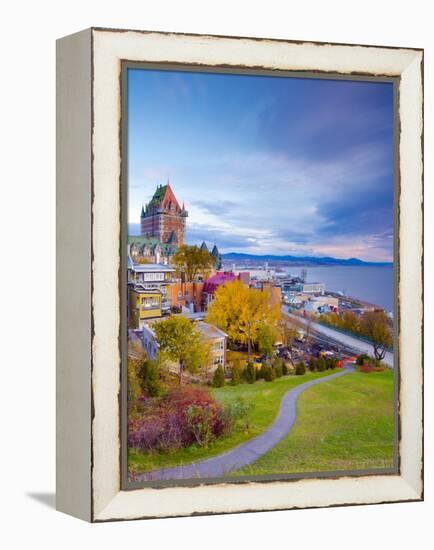 Canada, Quebec, Quebec City, Vieux Quebec or Old Quebec, Chateau Fontenac-Alan Copson-Framed Premier Image Canvas