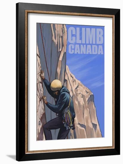 Canada, Rock Climber-Lantern Press-Framed Art Print