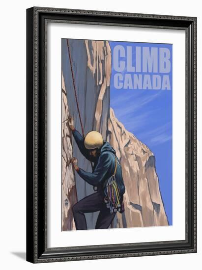 Canada, Rock Climber-Lantern Press-Framed Art Print