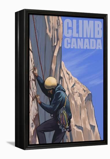 Canada, Rock Climber-Lantern Press-Framed Stretched Canvas