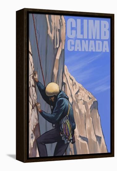 Canada, Rock Climber-Lantern Press-Framed Stretched Canvas