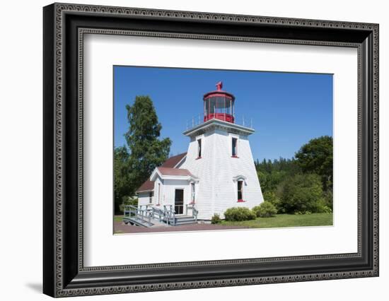 Canada, St. Martins, New Brunswick, White Tourist Lighthouse in Small Fishing and Lobster Village-Bill Bachmann-Framed Photographic Print