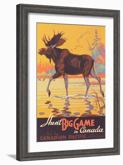 Canada Travel Poster, Moose-null-Framed Art Print