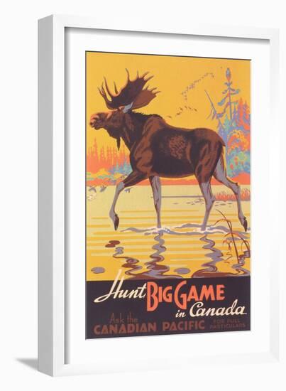 Canada Travel Poster, Moose-null-Framed Art Print