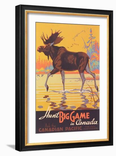 Canada Travel Poster, Moose-null-Framed Art Print