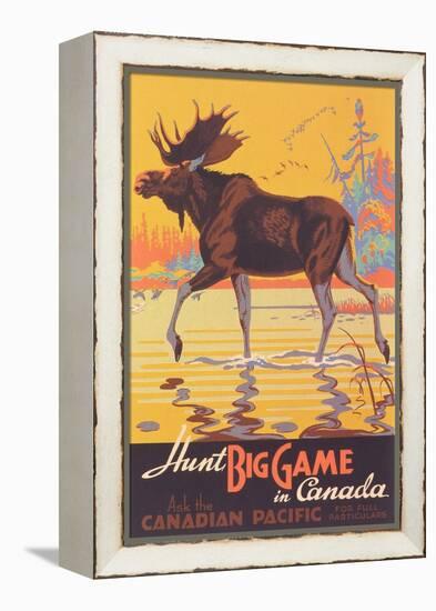 Canada Travel Poster, Moose-null-Framed Stretched Canvas