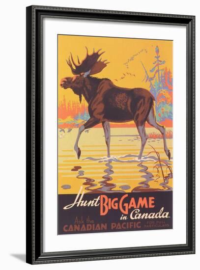 Canada Travel Poster, Moose-null-Framed Art Print