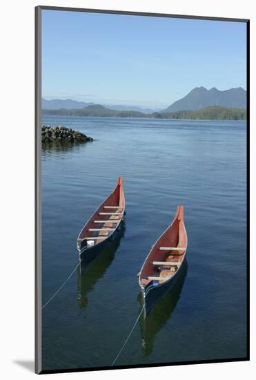 Canada, Vancouver Island. Native Canoes Anchored in Tofino Harbor-Kevin Oke-Mounted Photographic Print