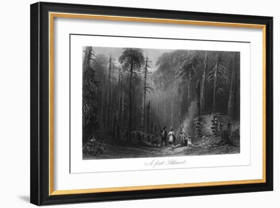 Canada, View of a First Settlement on the Frontier-Lantern Press-Framed Art Print