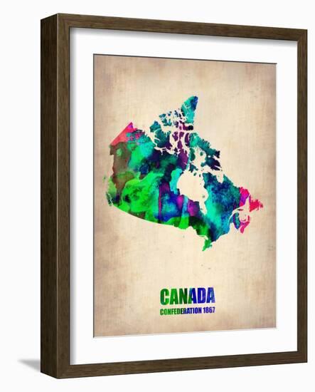 Canada Watercolor Map-NaxArt-Framed Art Print
